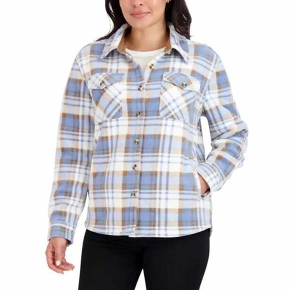 BLUE Sage Ladies' Plush Shirt Jacket - Picture 3 of 7